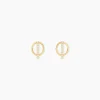 Boucles D'oreilles Pendantes Edmee Cercle Or Jaune Oxyde De Zirconium