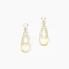 Boucles D'oreilles Pendantes Britain Or Jaune Oxyde De Zirconium