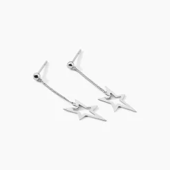 Boucles D'oreilles Pendantes Eloisa Argent Blanc