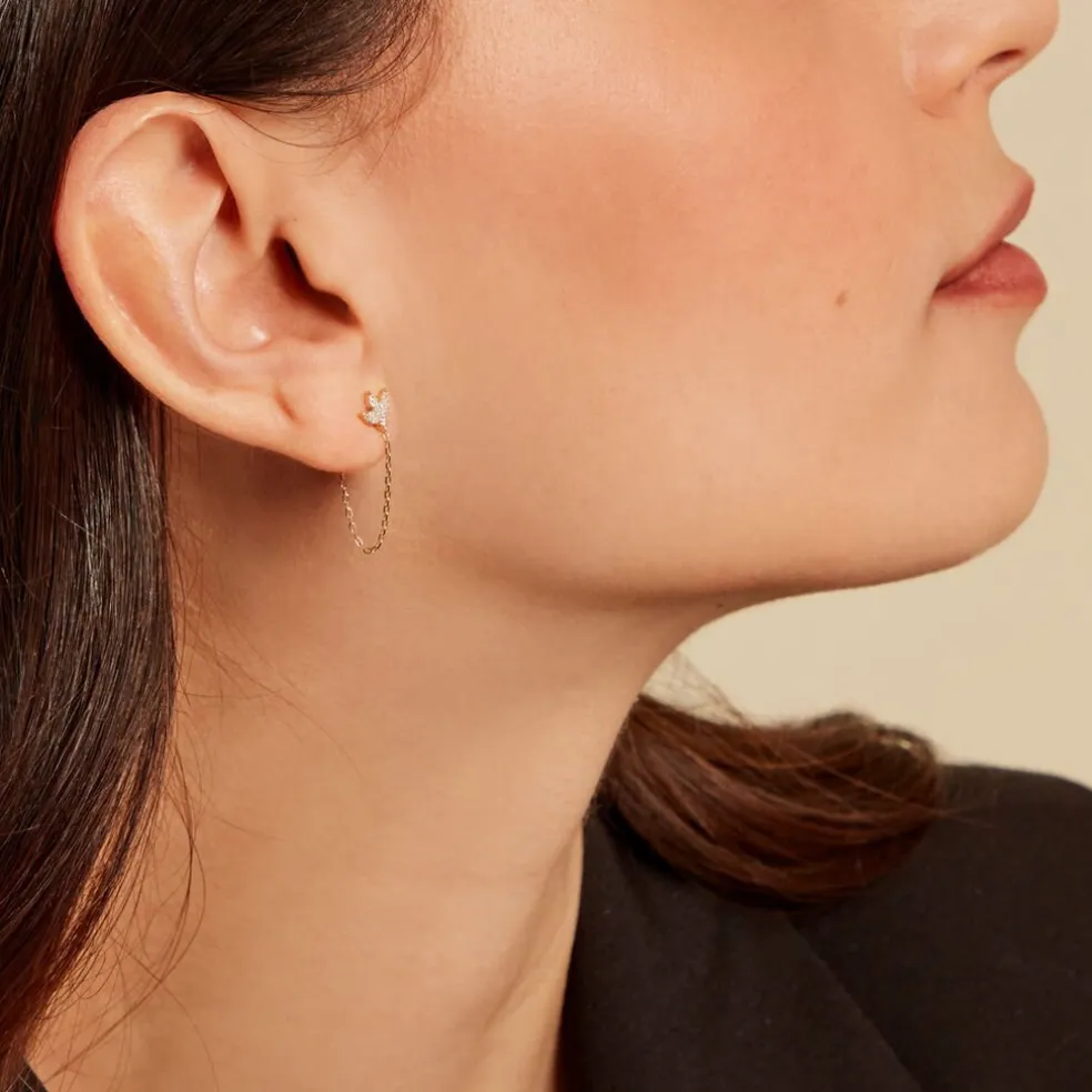 Boucles D'oreilles Pendantes Gianpaolo Or Jaune Diamant