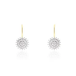Boucles D'oreilles Pendantes Veronick Or Jaune Diamant