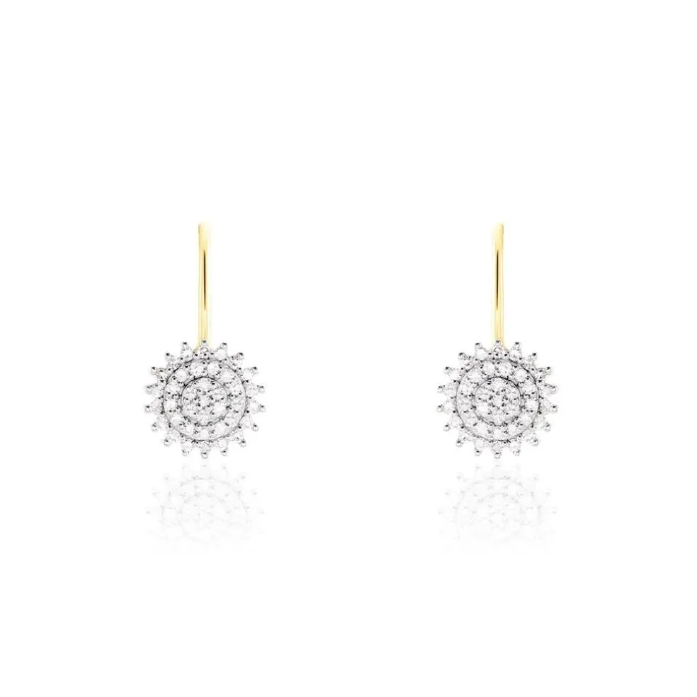 Boucles D'oreilles Pendantes Veronick Or Jaune Diamant