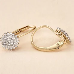 Boucles D'oreilles Pendantes Veronick Or Jaune Diamant