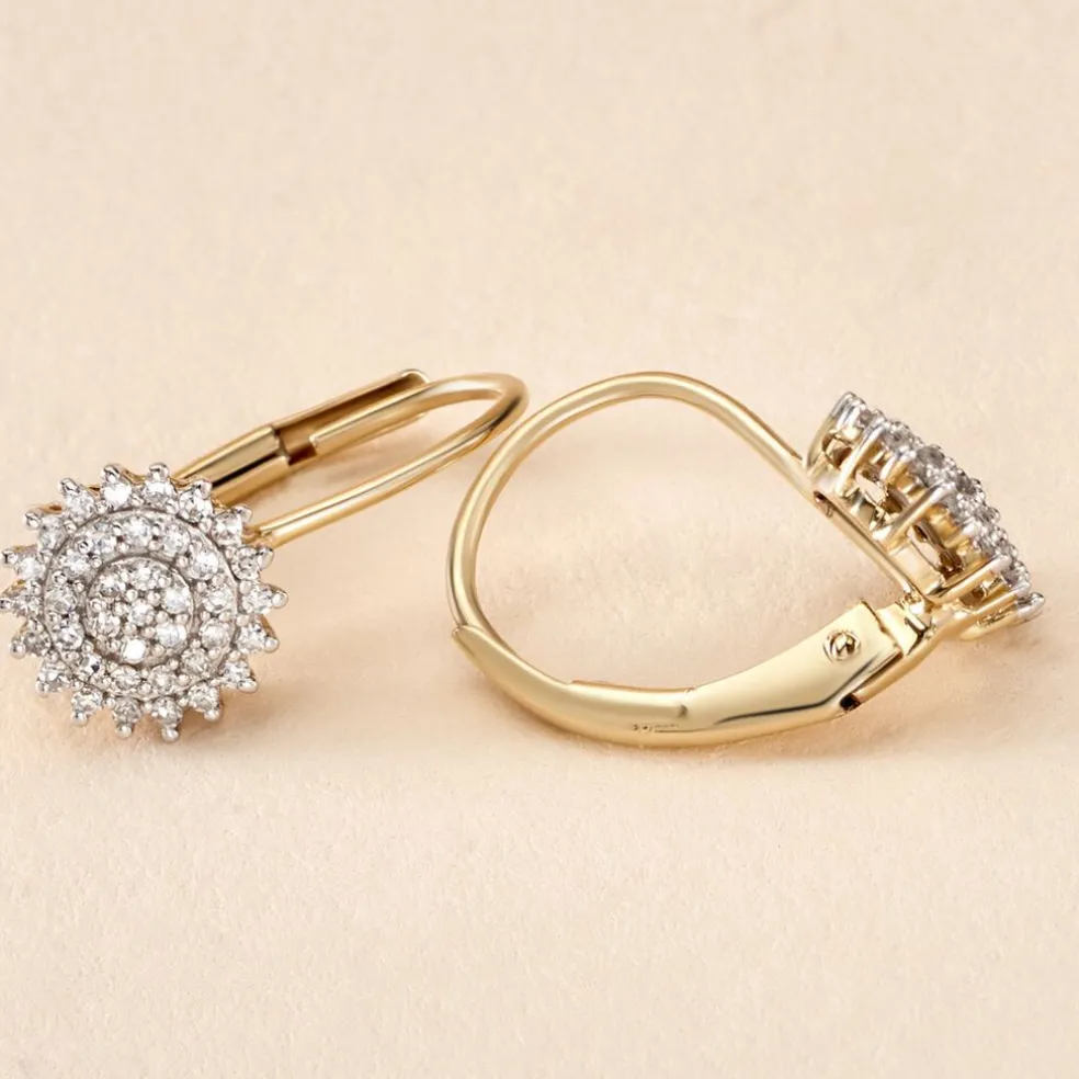 Boucles D'oreilles Pendantes Veronick Or Jaune Diamant