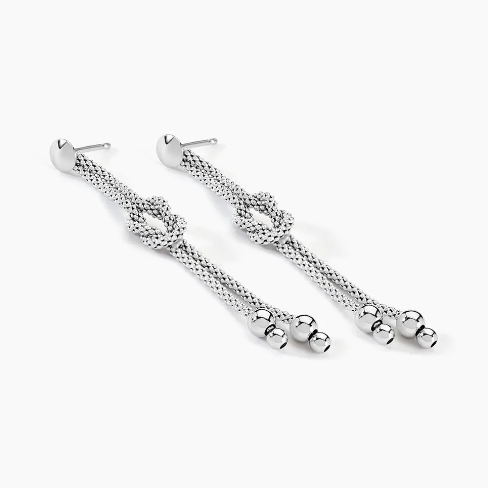 Boucles D'oreilles Pendantes Deauville Argent Blanc