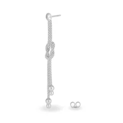 Boucles D'oreilles Pendantes Deauville Argent Blanc