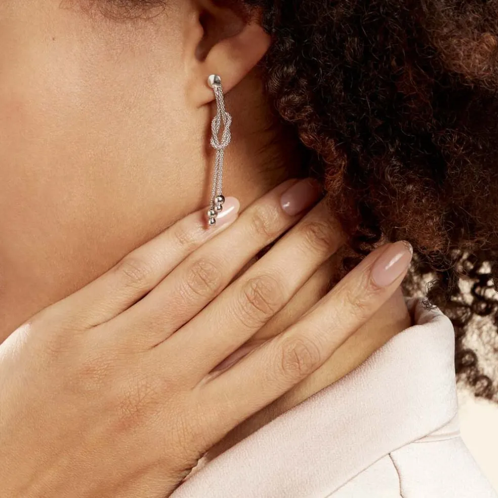 Boucles D'oreilles Pendantes Deauville Argent Blanc