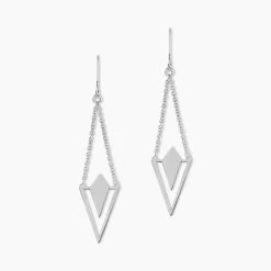 Boucles D'oreilles Pendantes Tylee Argent Blanc