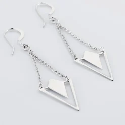 Boucles D'oreilles Pendantes Tylee Argent Blanc