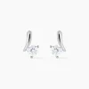 Boucles D'oreilles Pendantes April Argent Blanc Oxyde De Zirconium