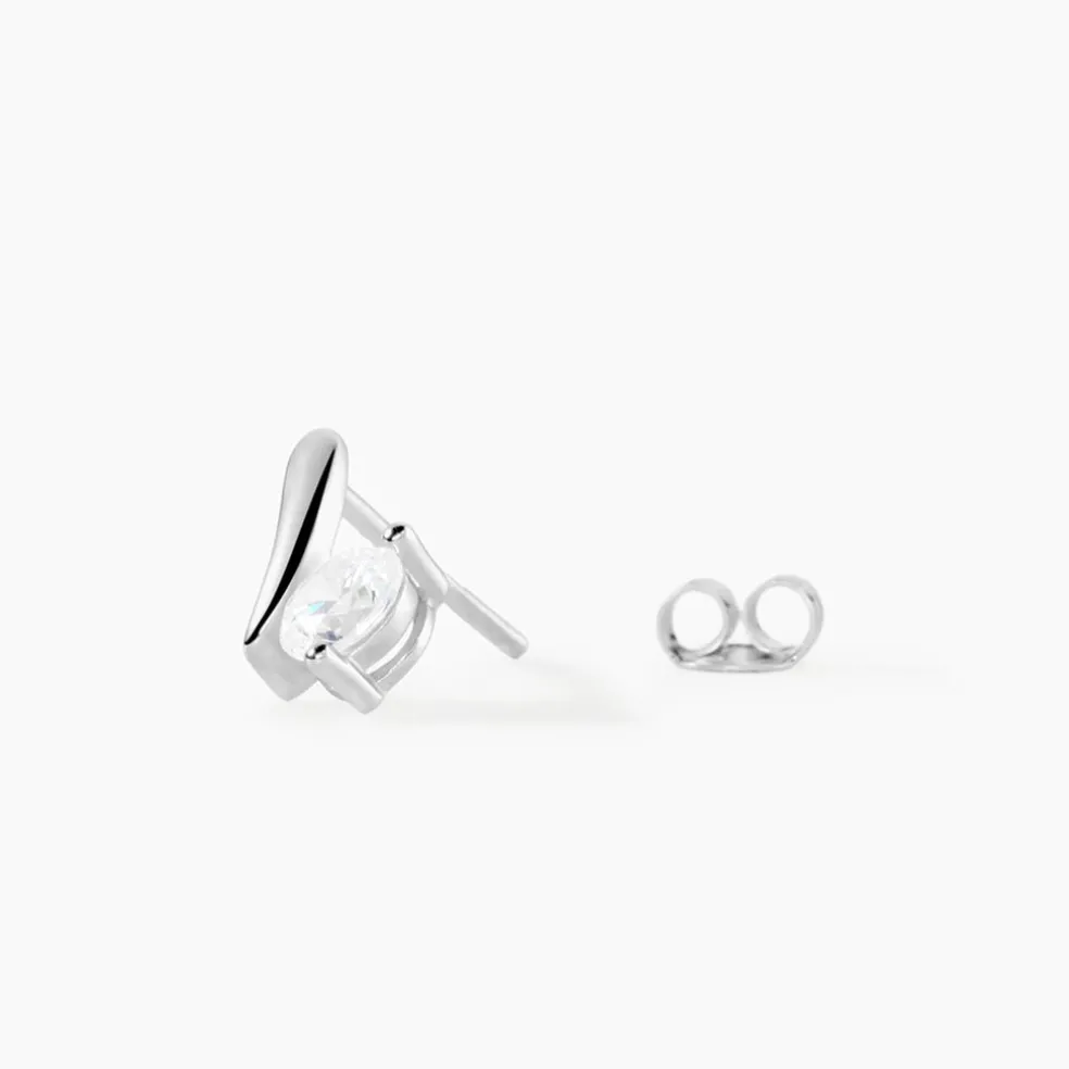 Boucles D'oreilles Pendantes April Argent Blanc Oxyde De Zirconium