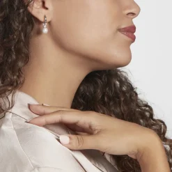 Boucles D'oreilles Pendantes Argent Blanc Iribert Perles De Culture