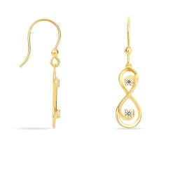 Boucles D'oreilles Pendantes Ademar Or Jaune Oxyde De Zirconium