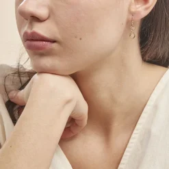 Boucles D'oreilles Pendantes Ademar Or Jaune Oxyde De Zirconium