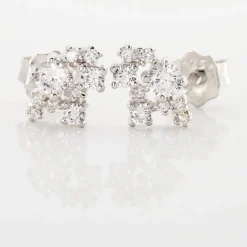 Boucles D'oreilles Pendantes Amissa Argent Blanc Oxyde De Zirconium