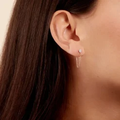 Boucles D'oreilles Pendantes Mon 1er Diamant Or Jaune Diamant