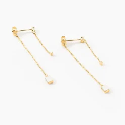Boucles D'oreilles Pendantes Mirage Or Jaune Nacre