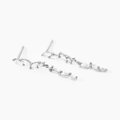 Boucles D'oreilles Pendantes Ellyn Argent Blanc Oxyde De Zirconium