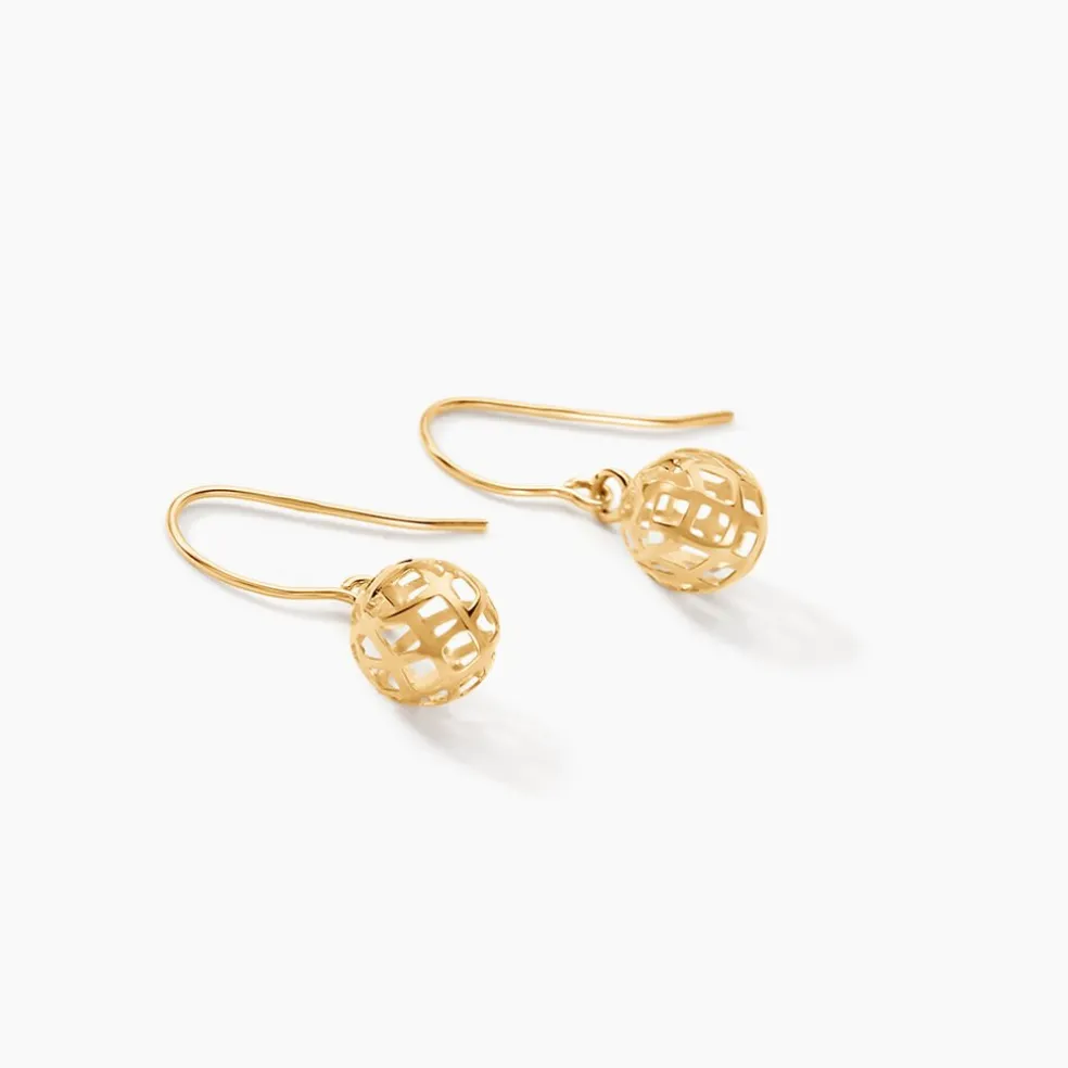 Boucles D'oreilles Pendantes Fidelia Boules Or Jaune