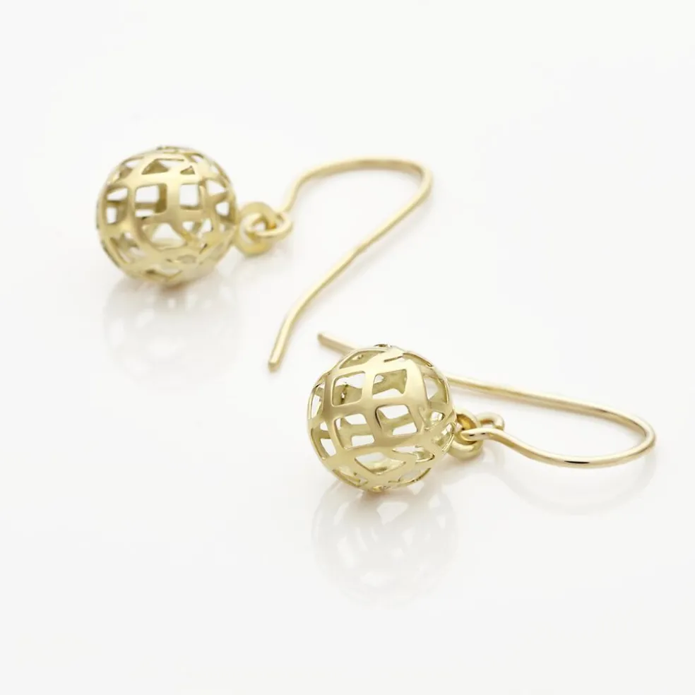 Boucles D'oreilles Pendantes Fidelia Boules Or Jaune