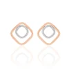 Boucles D'oreilles Pendantes Artahe Carree Or Bicolore
