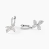Boucles D'oreilles Pendantes Radiant Bloom Argent Blanc Oxyde