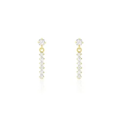 Boucles D'oreilles Pendantes Barakat Or Jaune Oxyde De Zirconium