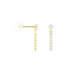 Boucles D'oreilles Pendantes Barakat Or Jaune Oxyde De Zirconium