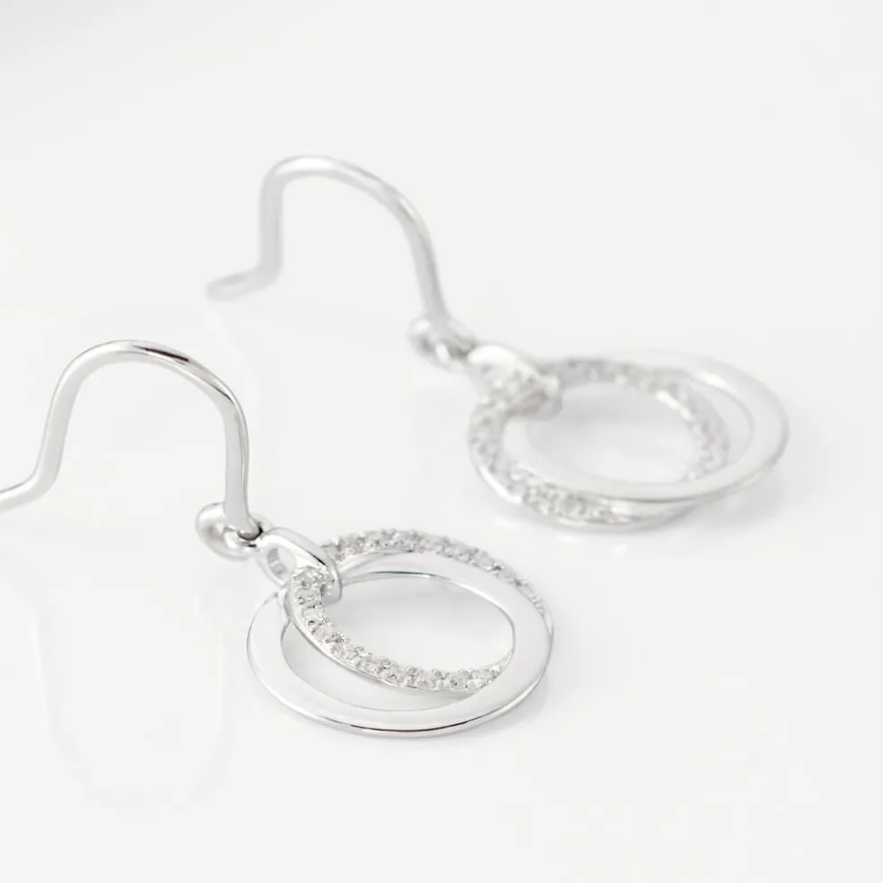 Boucles D'oreilles Pendantes Or Blanc Tresha Diamants