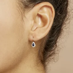 Boucles D'oreilles Pendantes Doorsie Or Jaune Saphir Et Diamant