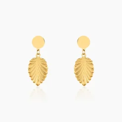 Boucles D'oreilles Pendantes Hristina Acier Jaune