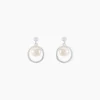 Boucles D'oreilles Pendantes Ivana Argent Blanc Perle De Culture