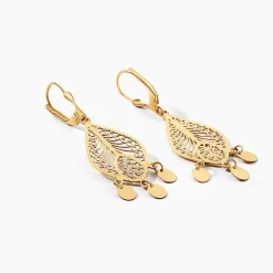 Boucles D'oreilles Pendantes Makari Or Jaune