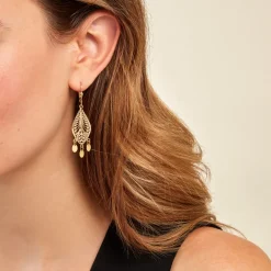 Boucles D'oreilles Pendantes Makari Or Jaune