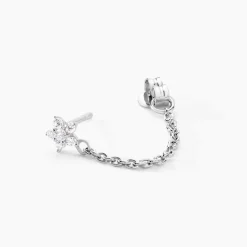 Boucles D'oreilles Pendantes Argent Blanc Tamako Oxydes De Zirconium