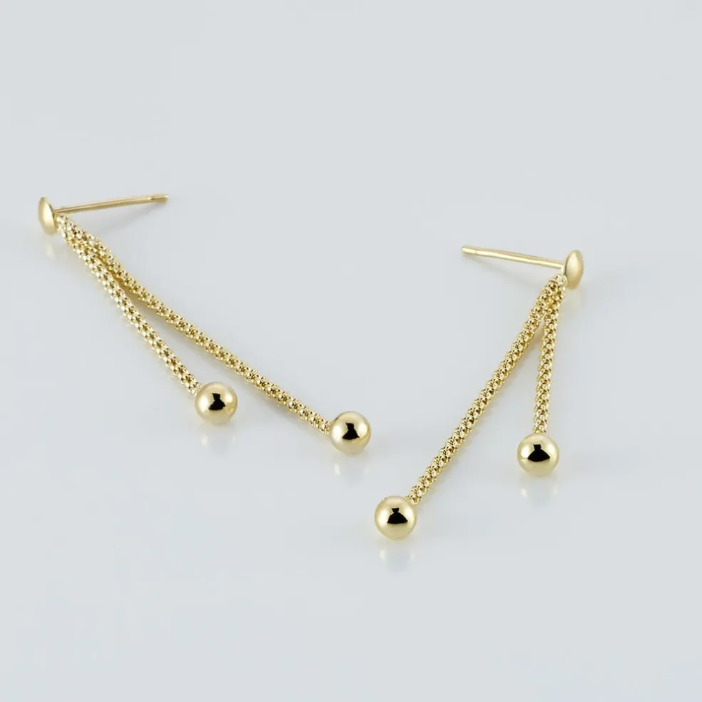 Boucles D'oreilles Pendantes Assiba Or Jaune