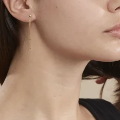 Boucles D'oreilles Pendantes Assiba Or Jaune