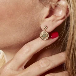 Boucles D'oreilles Pendantes Hugolin Plaqué Or Aventurine