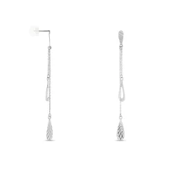 Boucles D'oreilles Pendantes Anila Gouttes Or Blanc