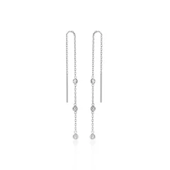 Boucles D'oreilles Pendantes Themis Argent Blanc Oxyde De Zirconium