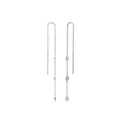 Boucles D'oreilles Pendantes Themis Argent Blanc Oxyde De Zirconium