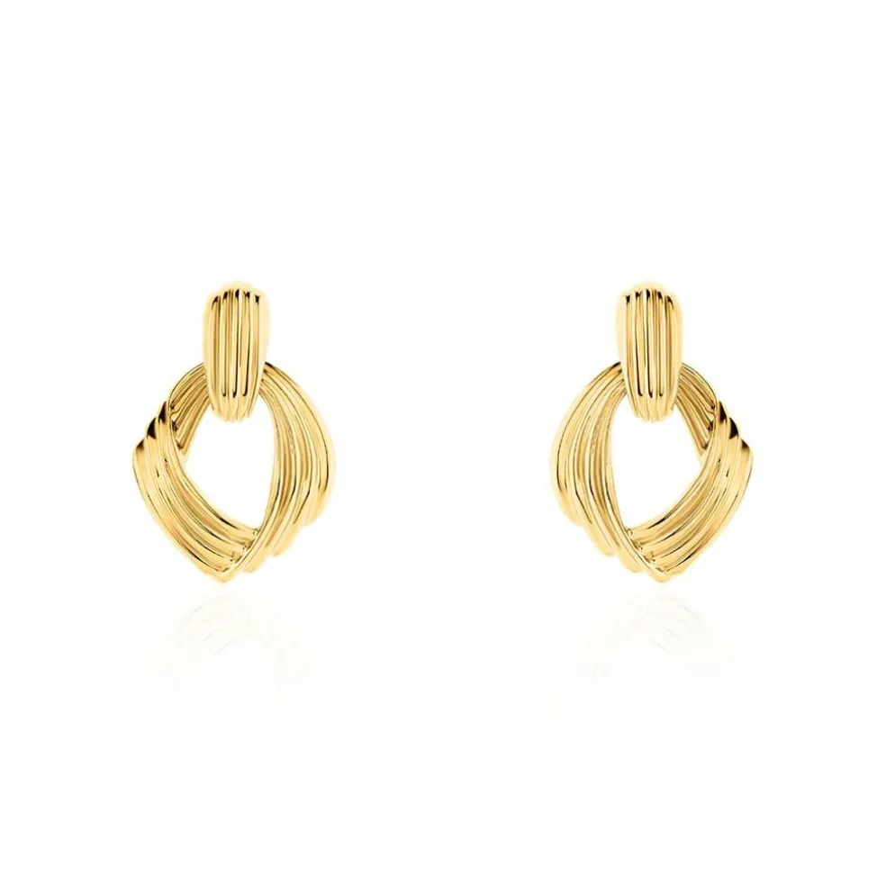 Boucles D'oreilles Pendantes Estefany Acier Inoxydable Doré