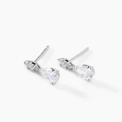 Boucles D'oreilles Pendantes Marie-helena Argent  Oxyde De Zirconium