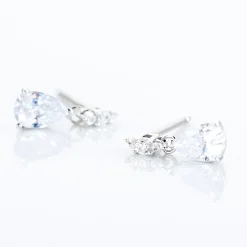 Boucles D'oreilles Pendantes Marie-helena Argent  Oxyde De Zirconium