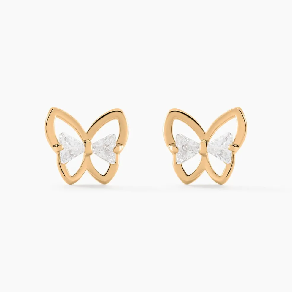 Boucles D'oreilles Pendantes Jelissa Plaqué Or Oxyde De Zirconium