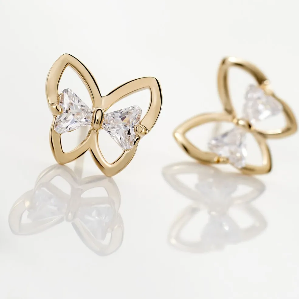 Boucles D'oreilles Pendantes Jelissa Plaqué Or Oxyde De Zirconium