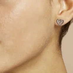 Boucles D'oreilles Pendantes Elwenn Argent Blanc