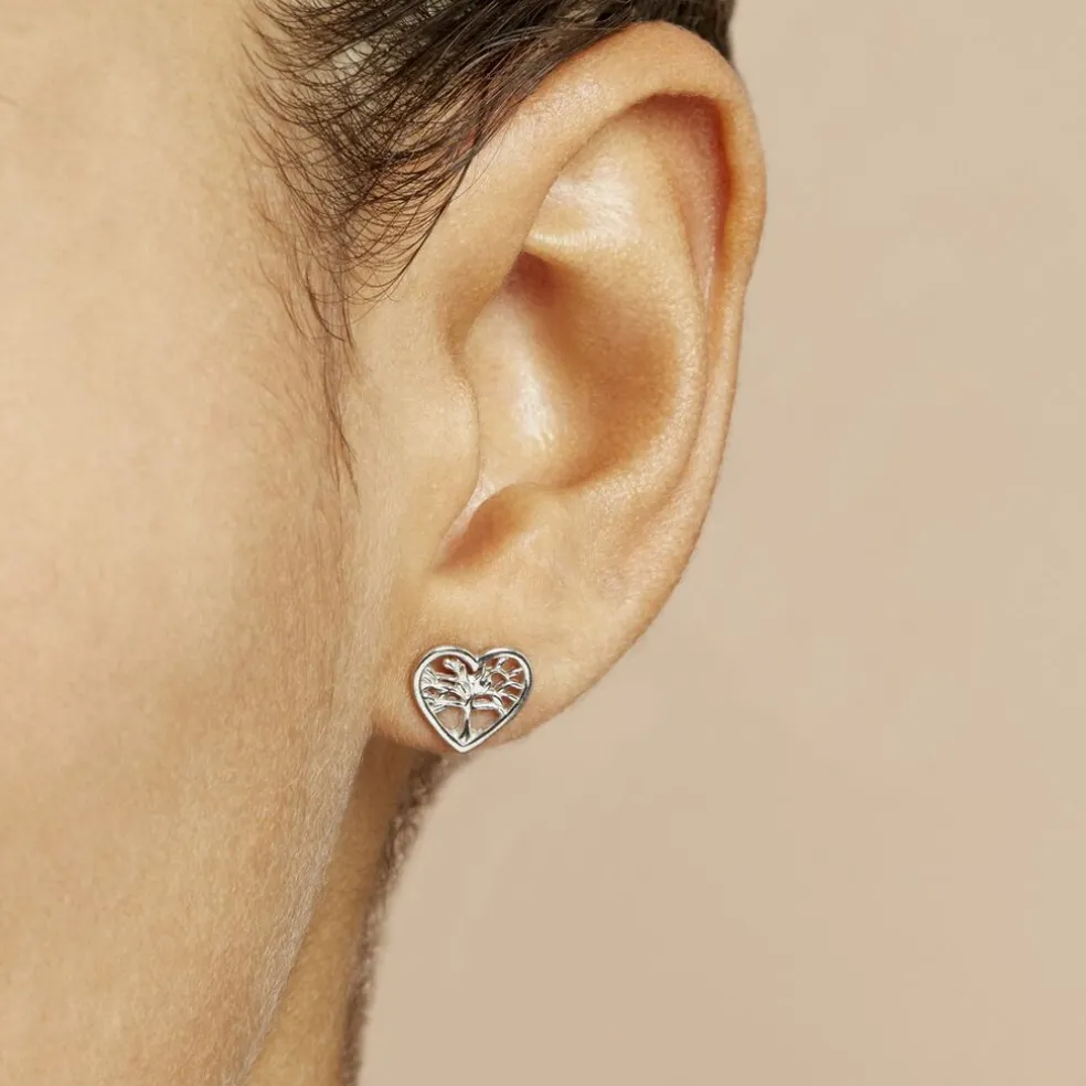 Boucles D'oreilles Pendantes Elwenn Argent Blanc