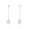 Boucles D'oreilles Pendantes Searlas Or Blanc Oxyde De Zirconium