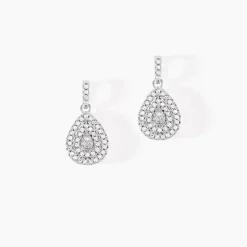 Boucles D'oreilles Pendantes Lysa Argent Blanc Oxyde De Zirconium